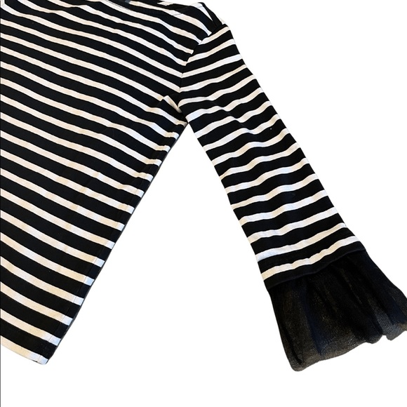 J. Crew Black & White Shirt with tulle cuffs - Picture 2 of 8